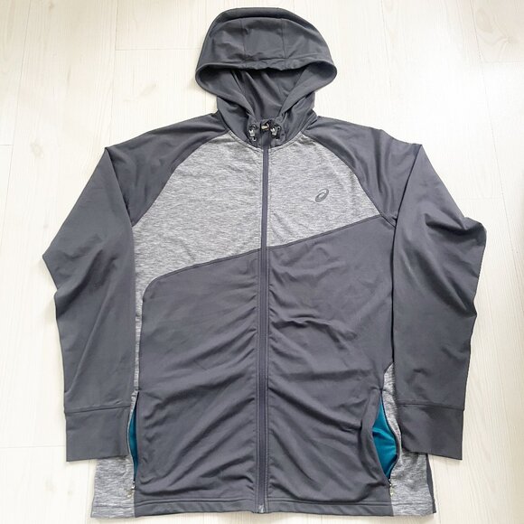 Asics Men's Full Zippered Hoody Gray Jacket Size XL - Picture 2 of 5
